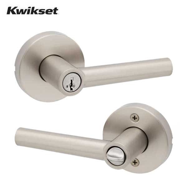 Milan entry Lever with Round Rose / Satin Nickel